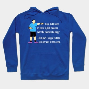 Skip the Gym Weightlifting Workout! Father's Secret to Burning Calories Without a Diet. (w/Cartoon Dad) (MD23Frd005d) Hoodie